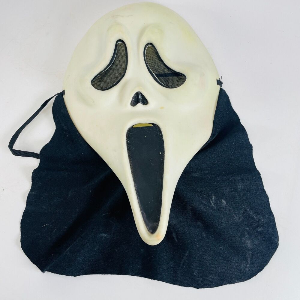 Vtg GhostFace Scream Mask Fun World Easter Unlimited Chin Stamp Halloween Horror